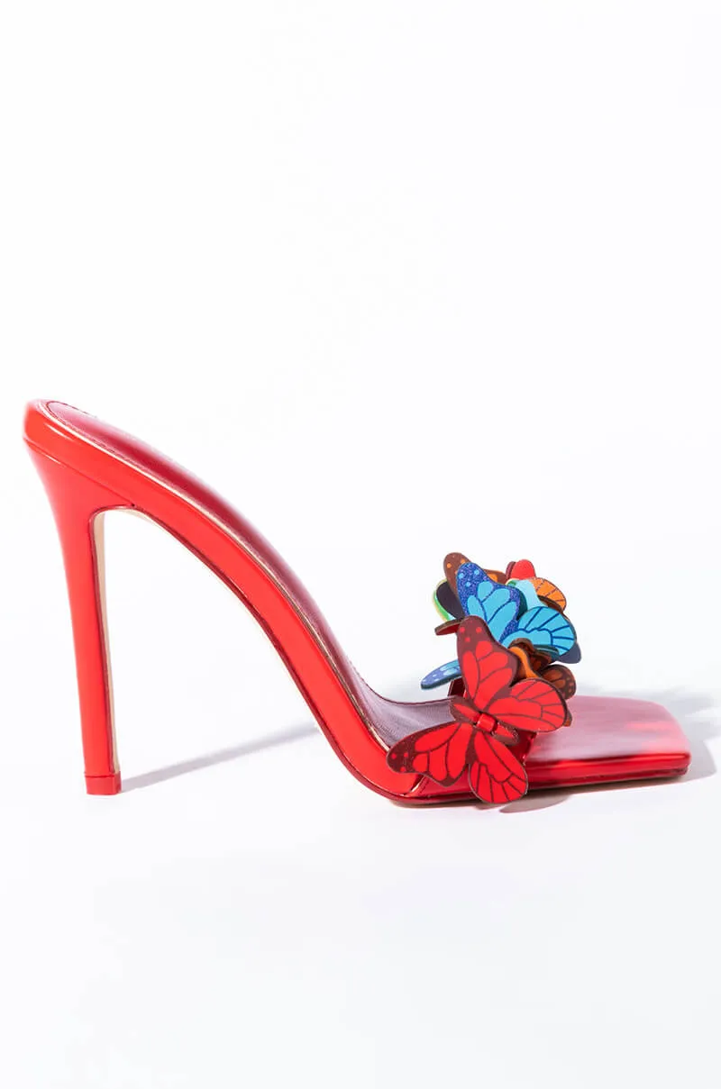 AZALEA WANG ANGEL ENERGY STILETTO SANDAL IN RED