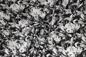 Black and White Spooky Silk Charmeuse