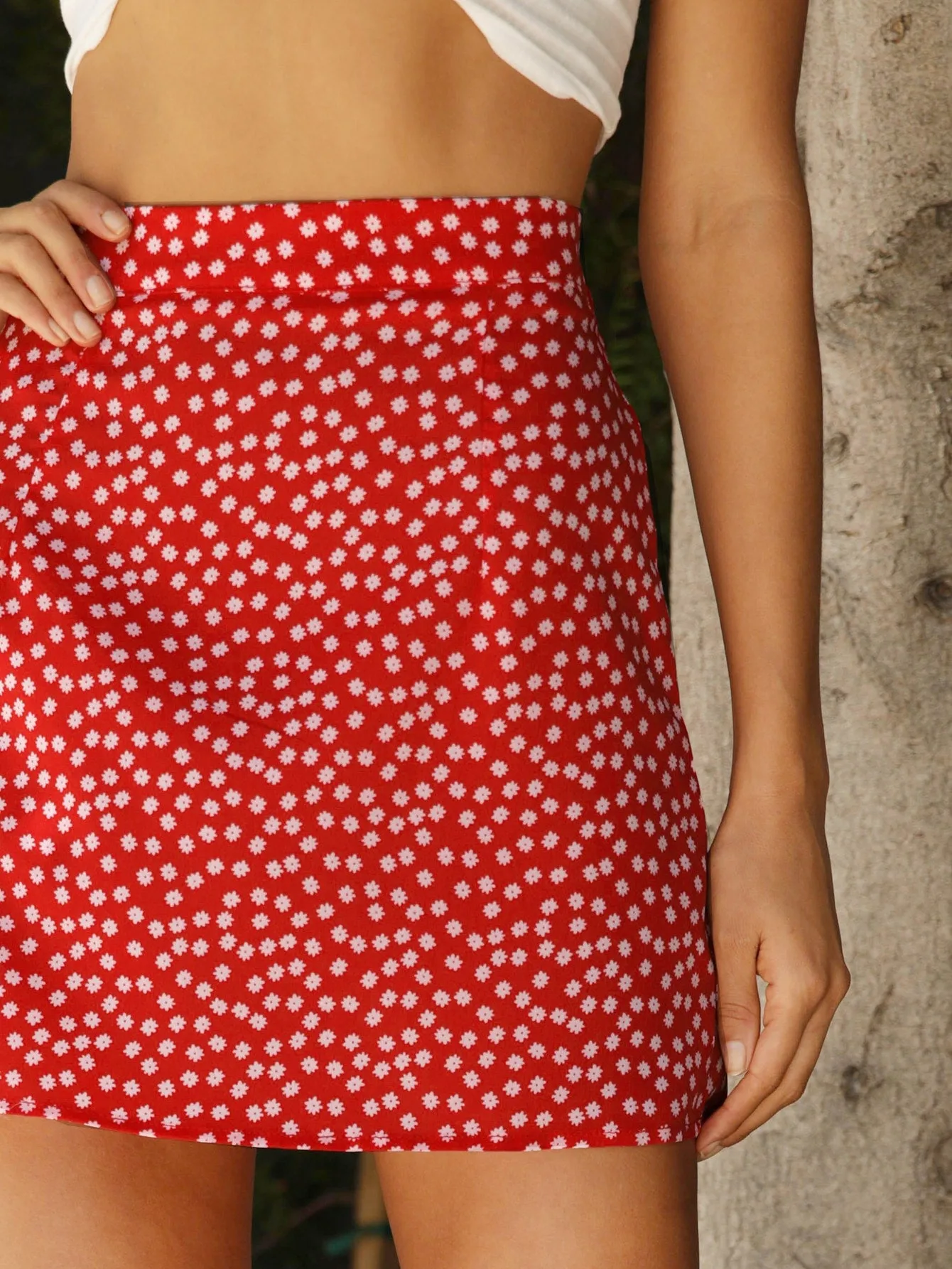 Boho Ditsy Floral Zipper High Waist Mini Women Skirts