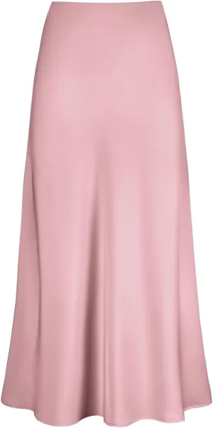 Christmas Skirt Womens High Waist Skirt Solid Satin Dress Zipper Elegant Skirt Body on Skirt