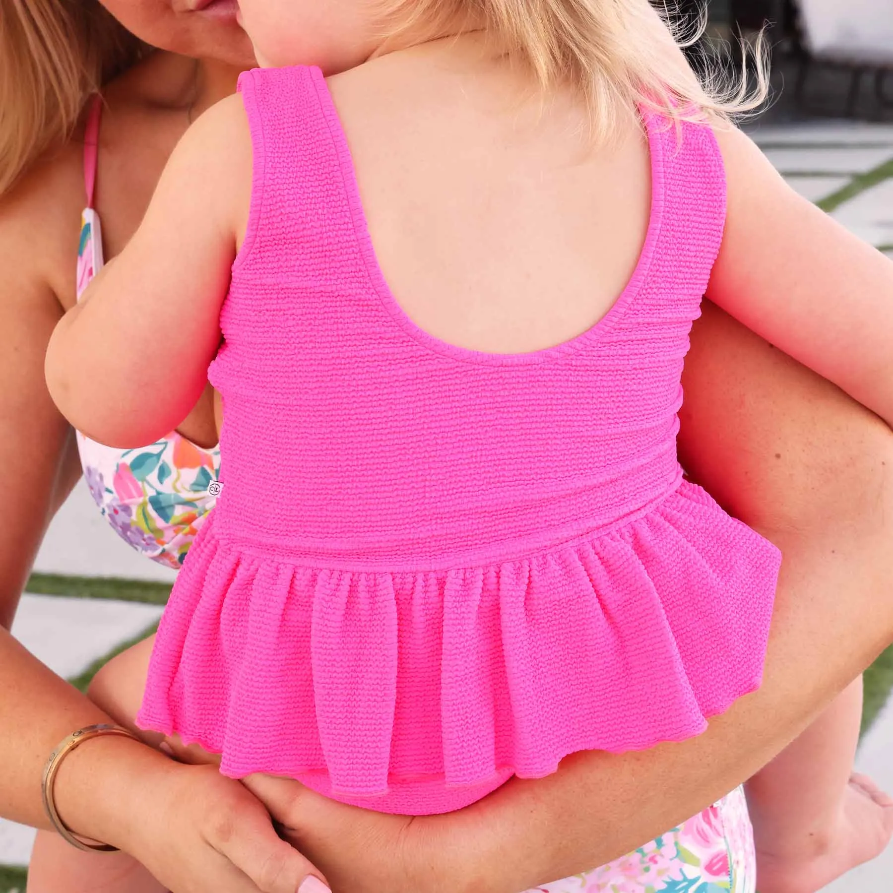 Crinkle One-Piece with Skirt | Neon Pink