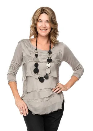 Dezi Silk Layer Top - Cappuccino