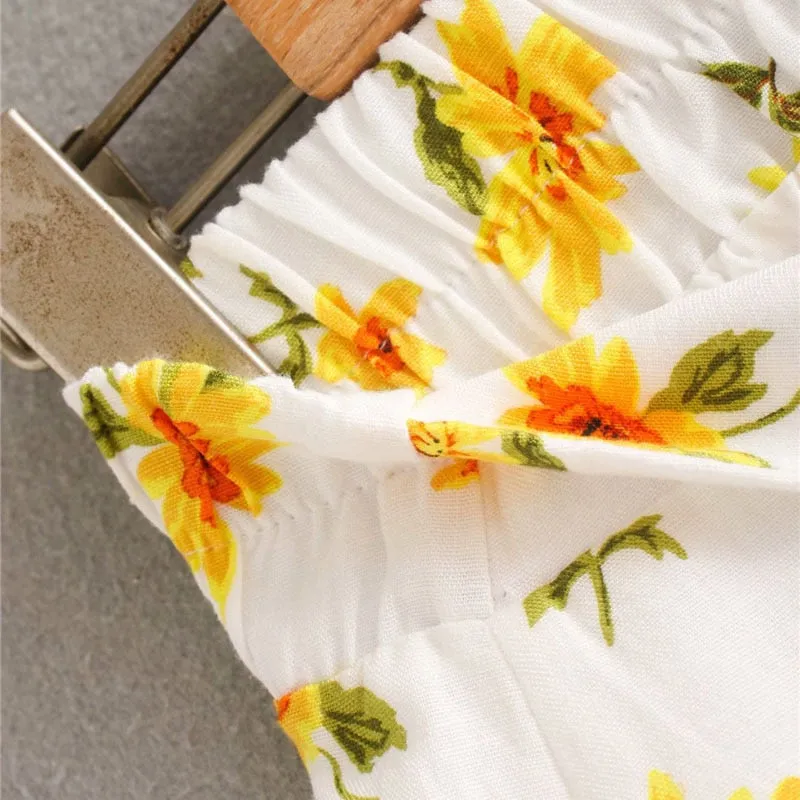FLORAL PRINT RUFFLES MINI SKIRT