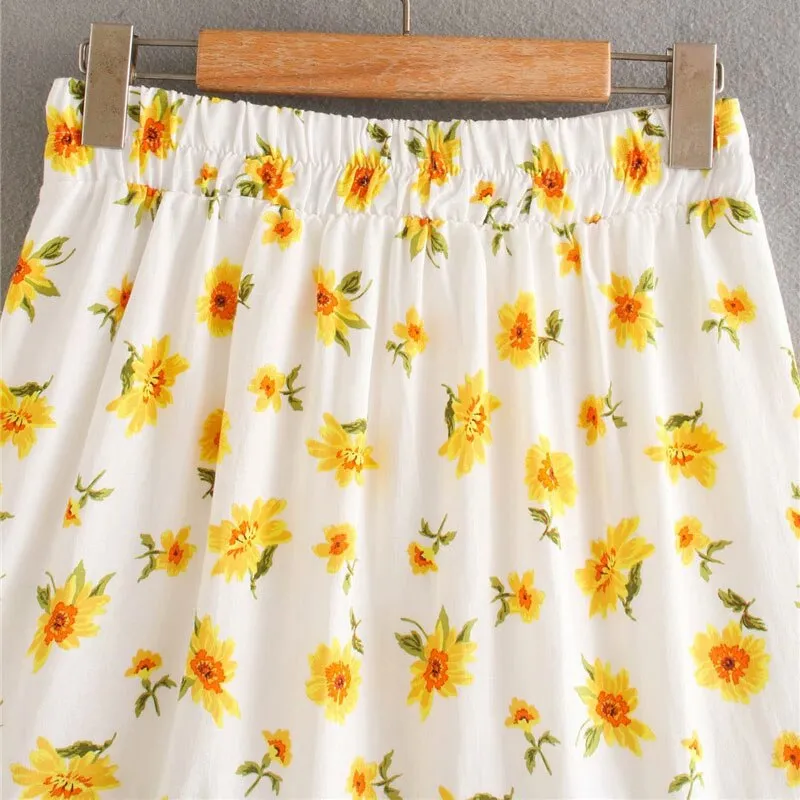 FLORAL PRINT RUFFLES MINI SKIRT