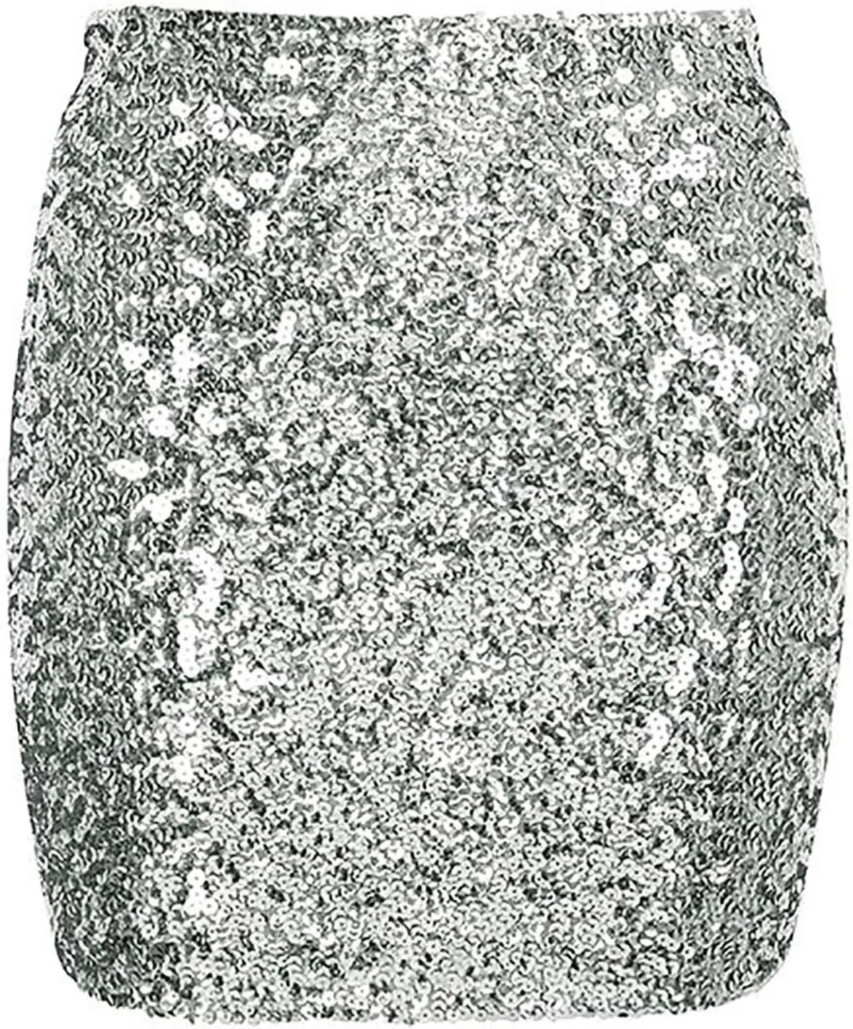 FZYLQY Sequin Skirt for Women Glitter Skirt, Women's Sexy Midi Skirt Hip Skirt with Elastic Waist Plus Size Short Skirts