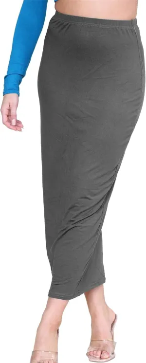 Janisramone Womens Bodycon Tube Maxi Skirts, Plain Elasticated Waist Midaxi Jersey Skirts, Soft Summer Midi Pencil Skirt Charcoal