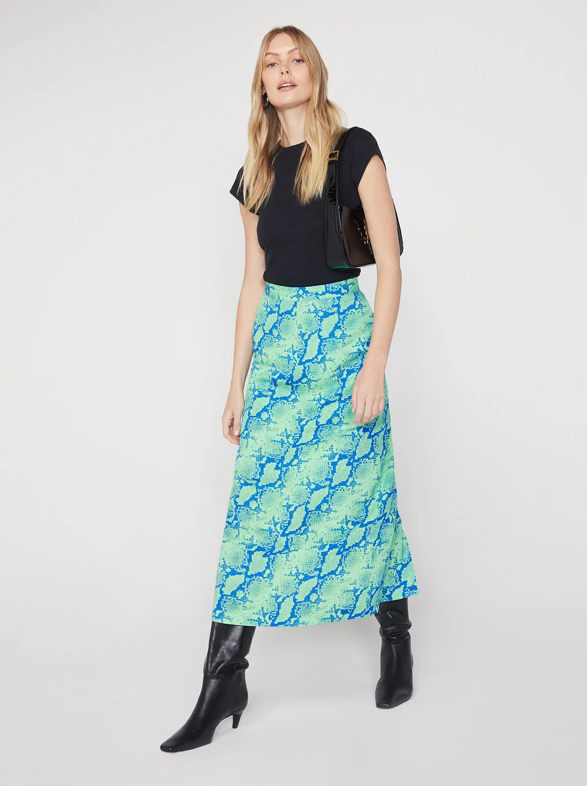 Laurel Blue Snake Print Skirt