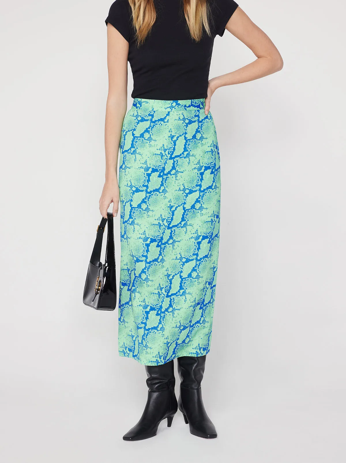 Laurel Blue Snake Print Skirt