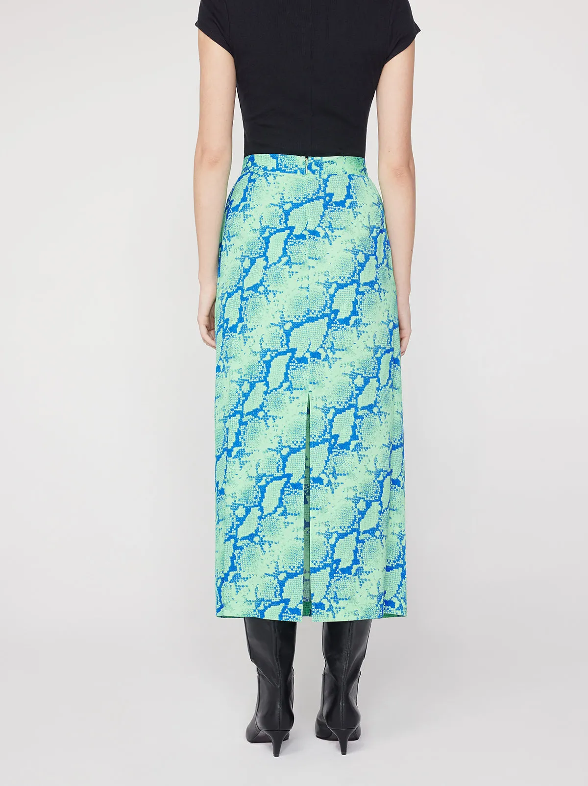 Laurel Blue Snake Print Skirt