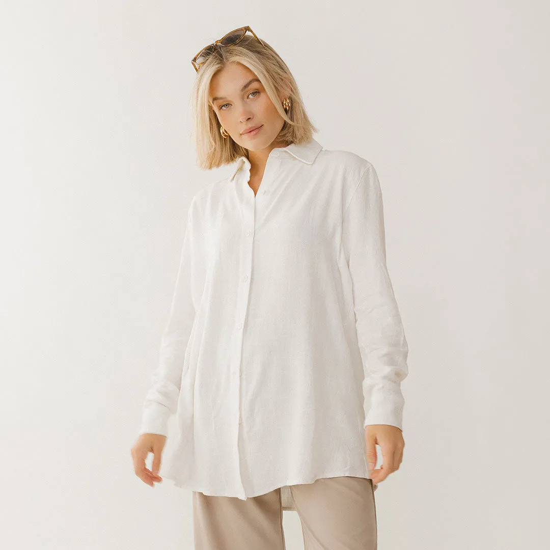Long Tunic Button Down, Natural