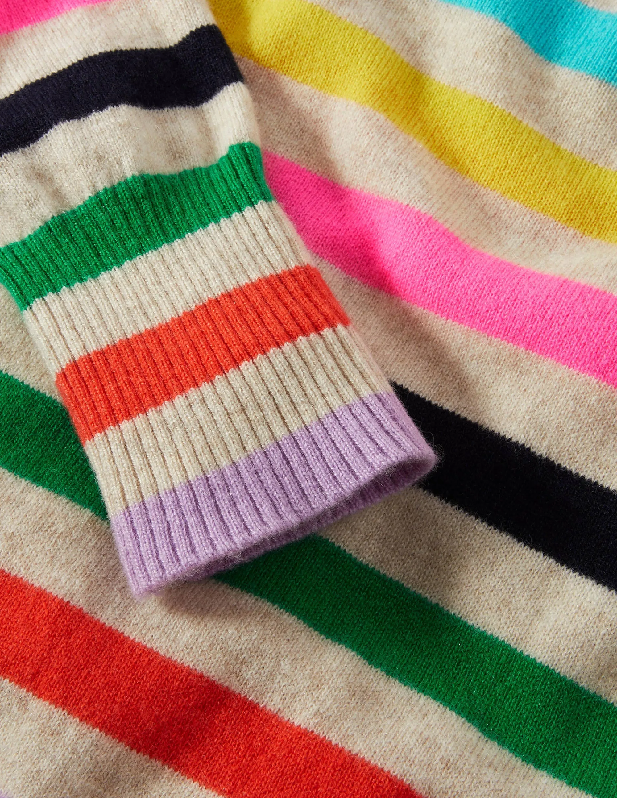 Margot Cashmere Jumper-Prism Multi Stripe