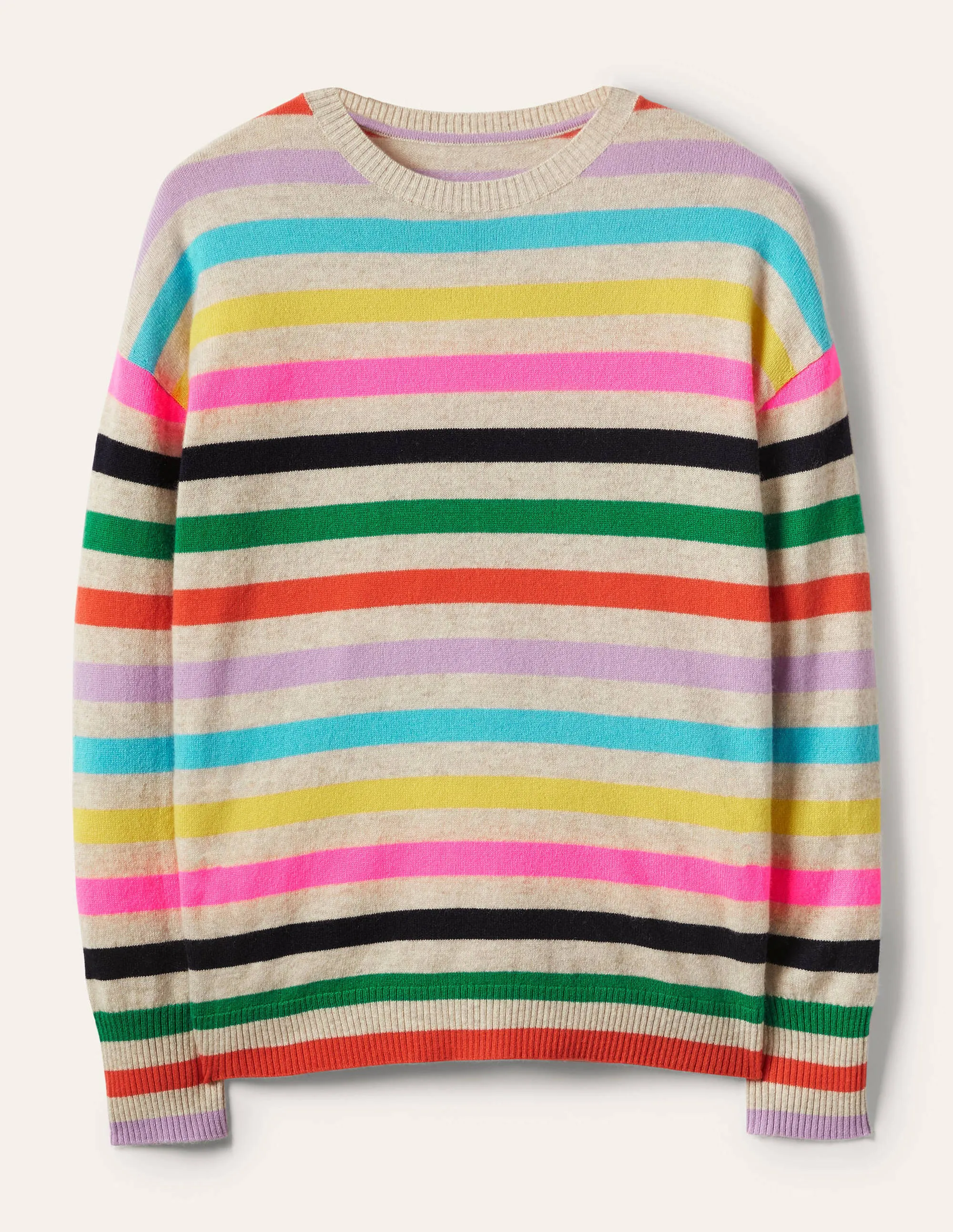 Margot Cashmere Jumper-Prism Multi Stripe