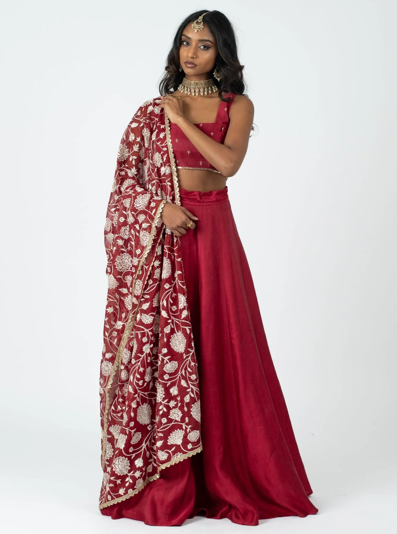 Maroon Gleam Skirt