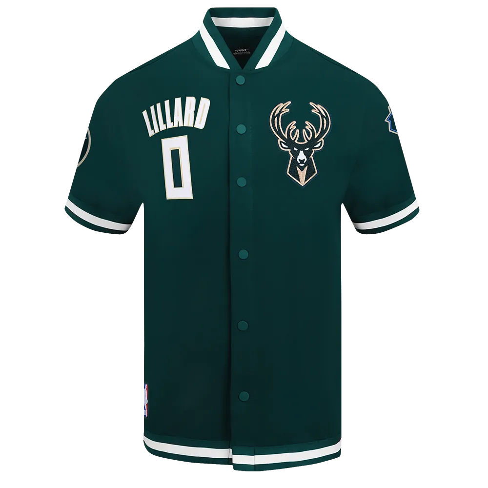 MILWAUKEE BUCKS DAMIAN LILLARD #0 CLASSIC MEN'S WARM UP JACKET (FOREST GREEN)