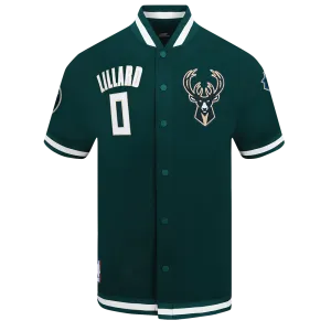 MILWAUKEE BUCKS DAMIAN LILLARD #0 CLASSIC MEN'S WARM UP JACKET (FOREST GREEN)