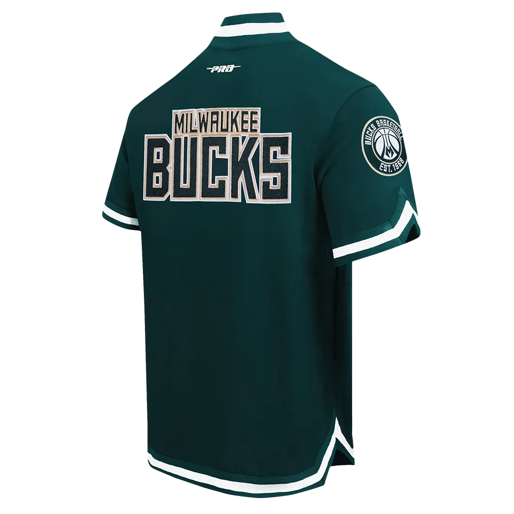 MILWAUKEE BUCKS DAMIAN LILLARD #0 CLASSIC MEN'S WARM UP JACKET (FOREST GREEN)