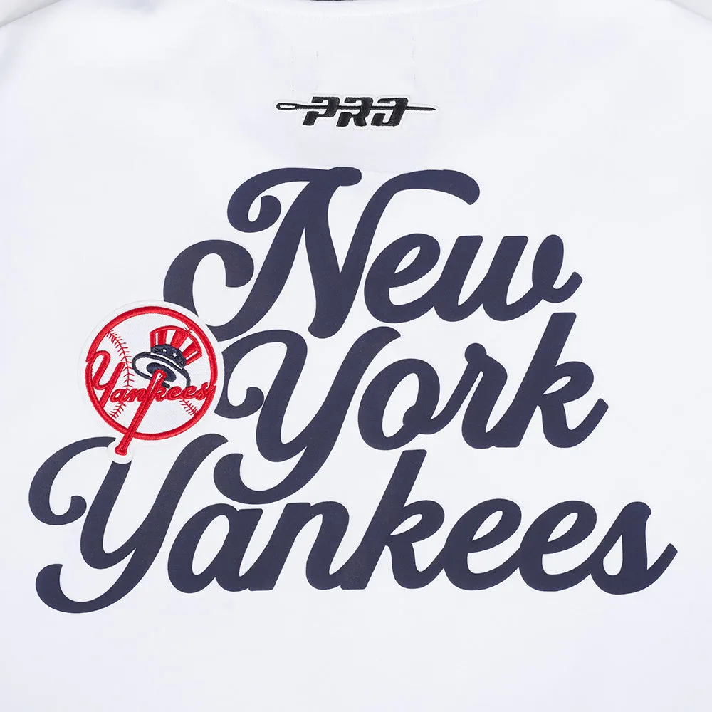 MLB NEW YORK YANKEES SOUVENIR MEN'S WARM UP JACKET (WHITE/MIDNIGHT NAVY)