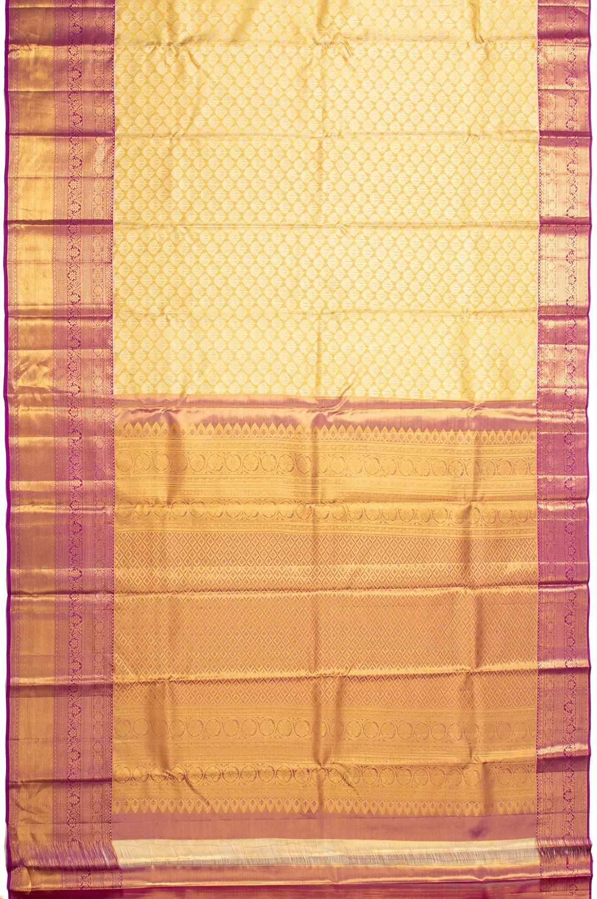 Mustard Kanchipuram Tissue Silk Saree