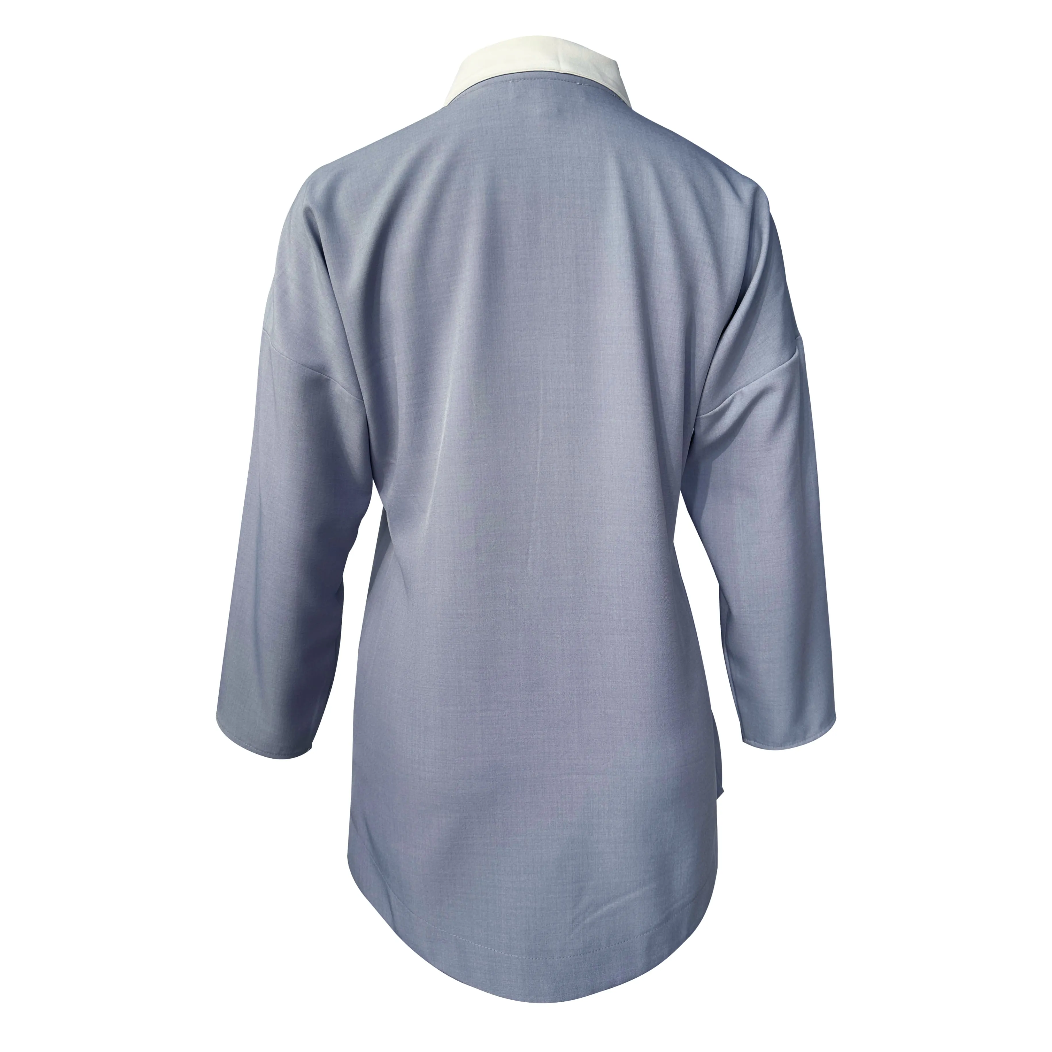 Nelly Contrast Blouse - Blue White