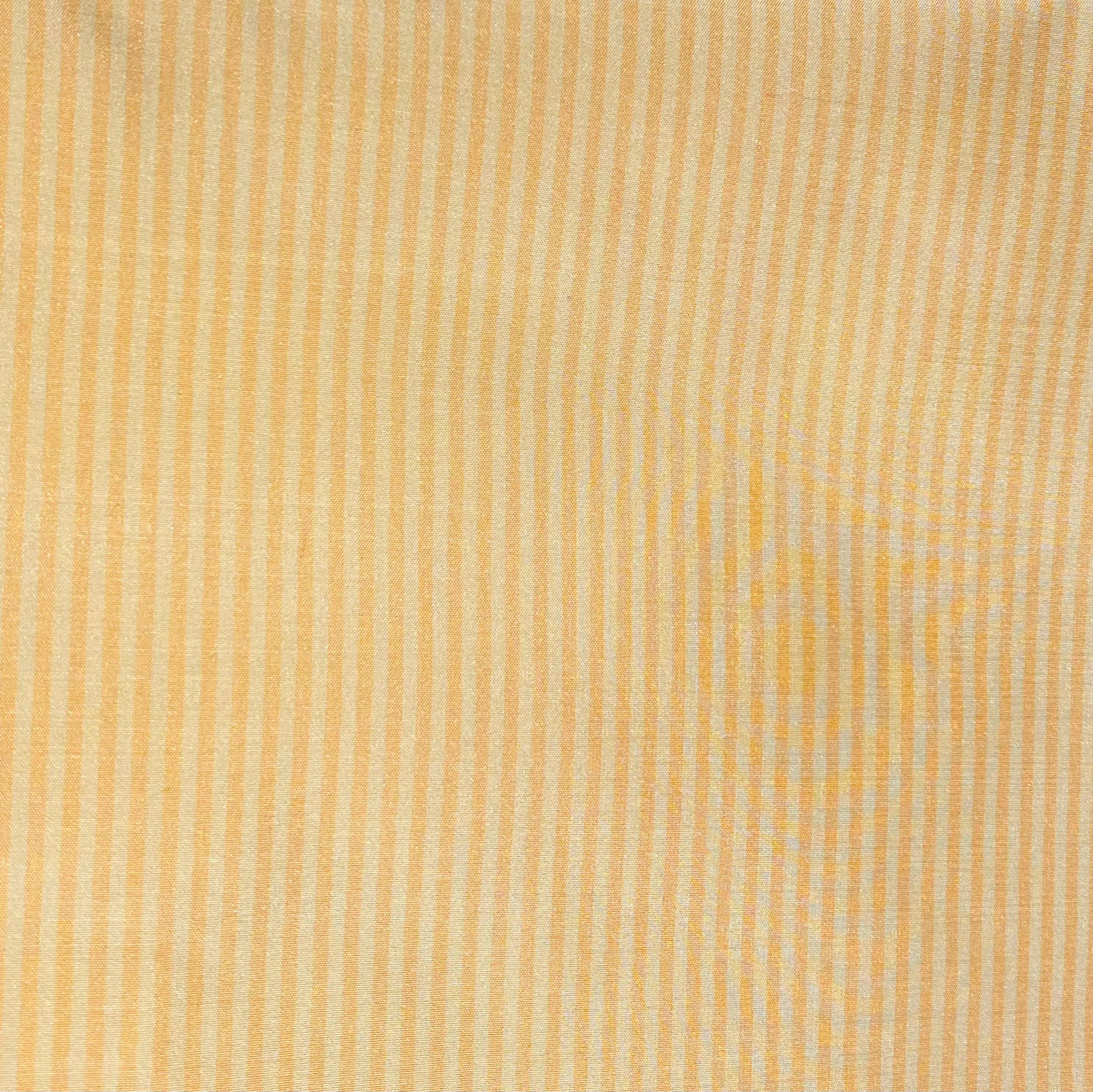NEW Lady Bernadette 100% Silk Taffeta Fabric with 1/8” Peach and Butter Yellow Stripes SB_8_44