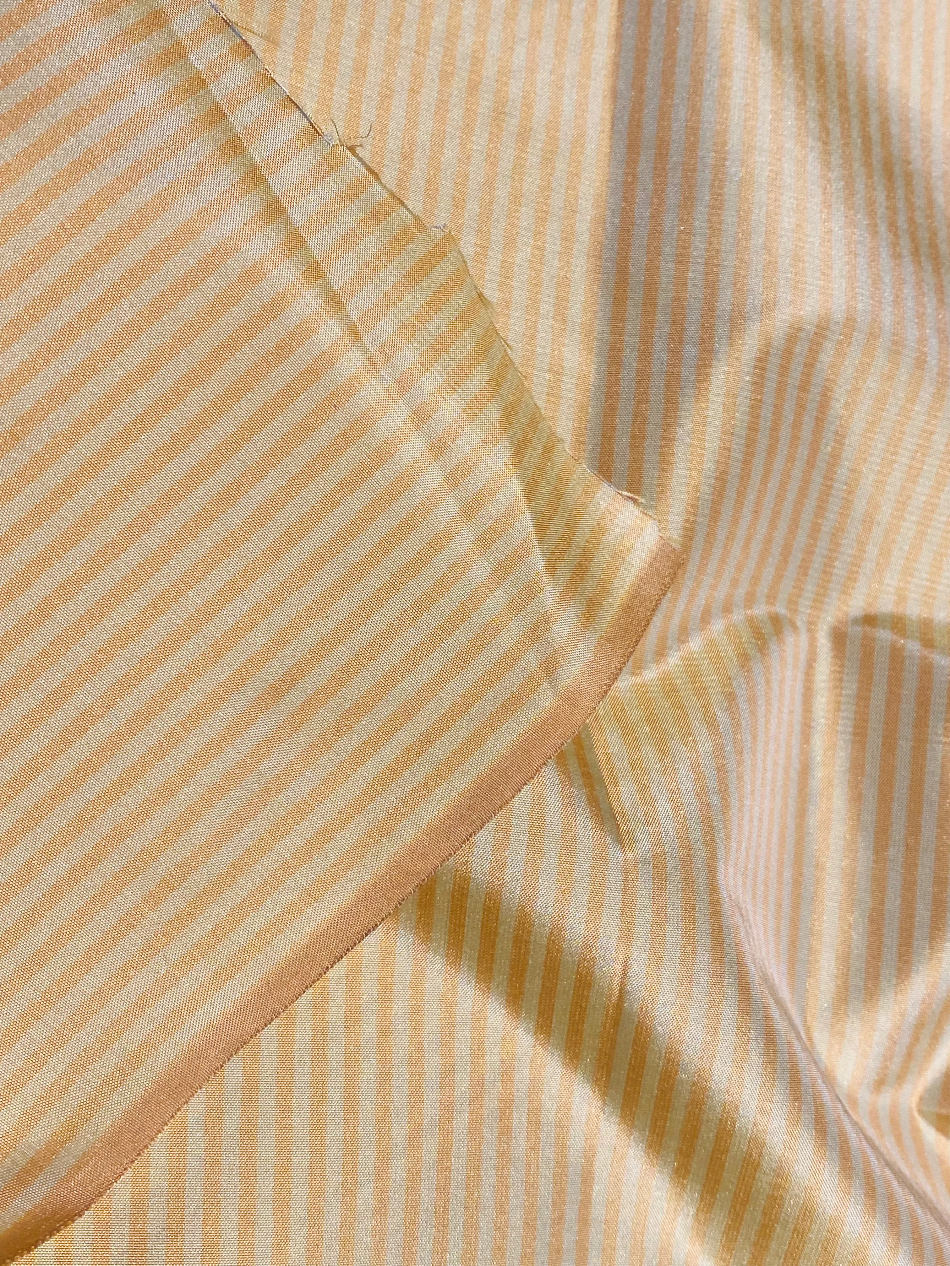 NEW Lady Bernadette 100% Silk Taffeta Fabric with 1/8” Peach and Butter Yellow Stripes SB_8_44