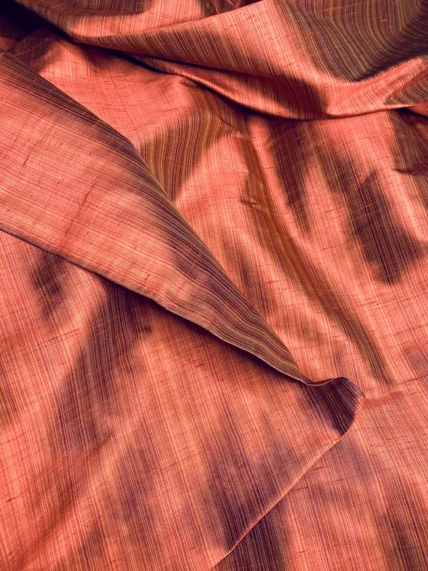 NEW Lady Bridgette Designer 100% Silk Dupioni Fabric - Striped Brick SB_1_38