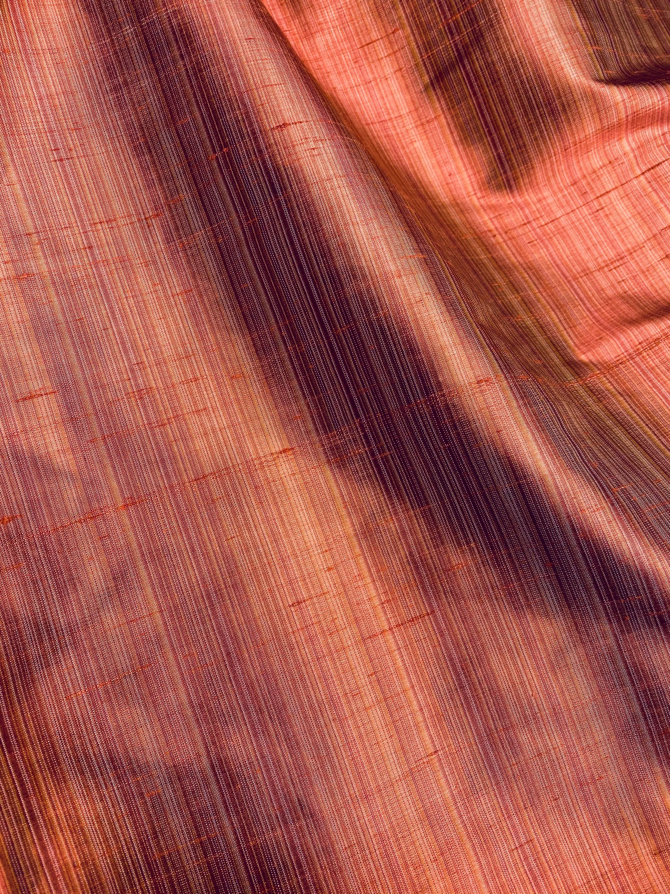 NEW Lady Bridgette Designer 100% Silk Dupioni Fabric - Striped Brick SB_1_38