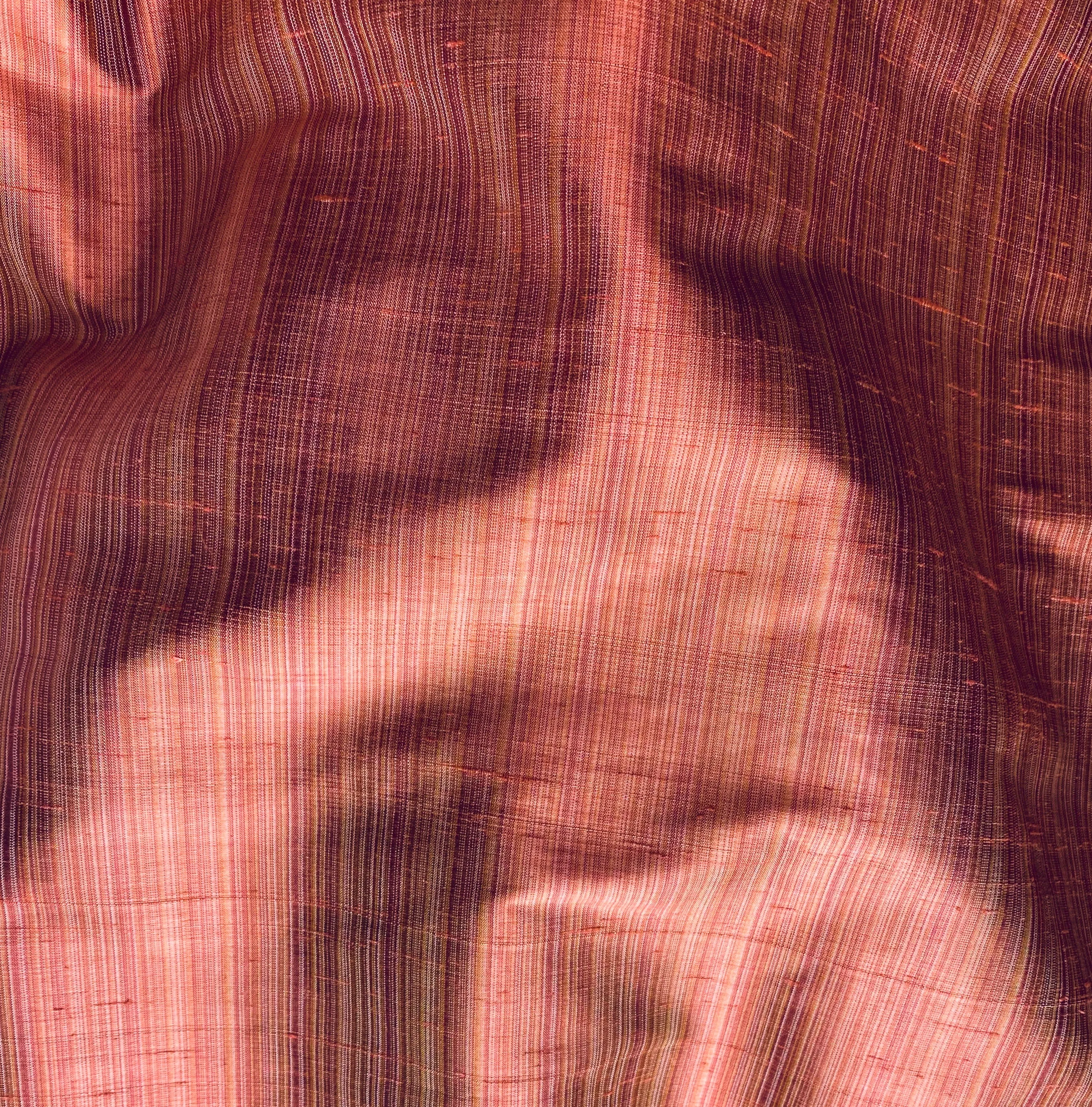 NEW Lady Bridgette Designer 100% Silk Dupioni Fabric - Striped Brick SB_1_38