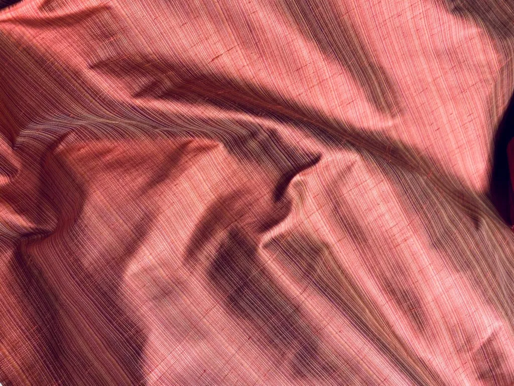 NEW Lady Bridgette Designer 100% Silk Dupioni Fabric - Striped Brick SB_1_38