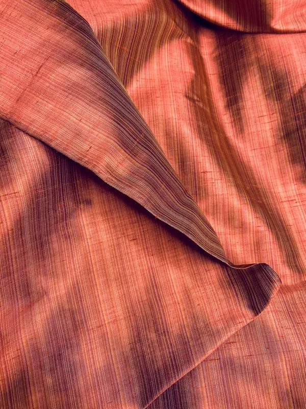 NEW Lady Bridgette Designer 100% Silk Dupioni Fabric - Striped Brick SB_1_38