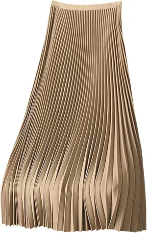 Skirts for Women 2024 Plain Satin Pleated Skirt High Waisted A-Line Swing Skirts Casual Silk Ruched Long Skirts
