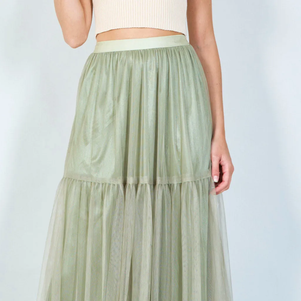Tiered tulle maxi skirt wholesale