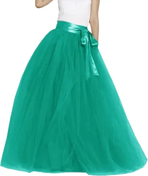 Tulle Tutu Skirt for Women Womens Long Tutu Skirts Pleated Princess Midi Skirts Adult Tutu Dancing Light Skirt