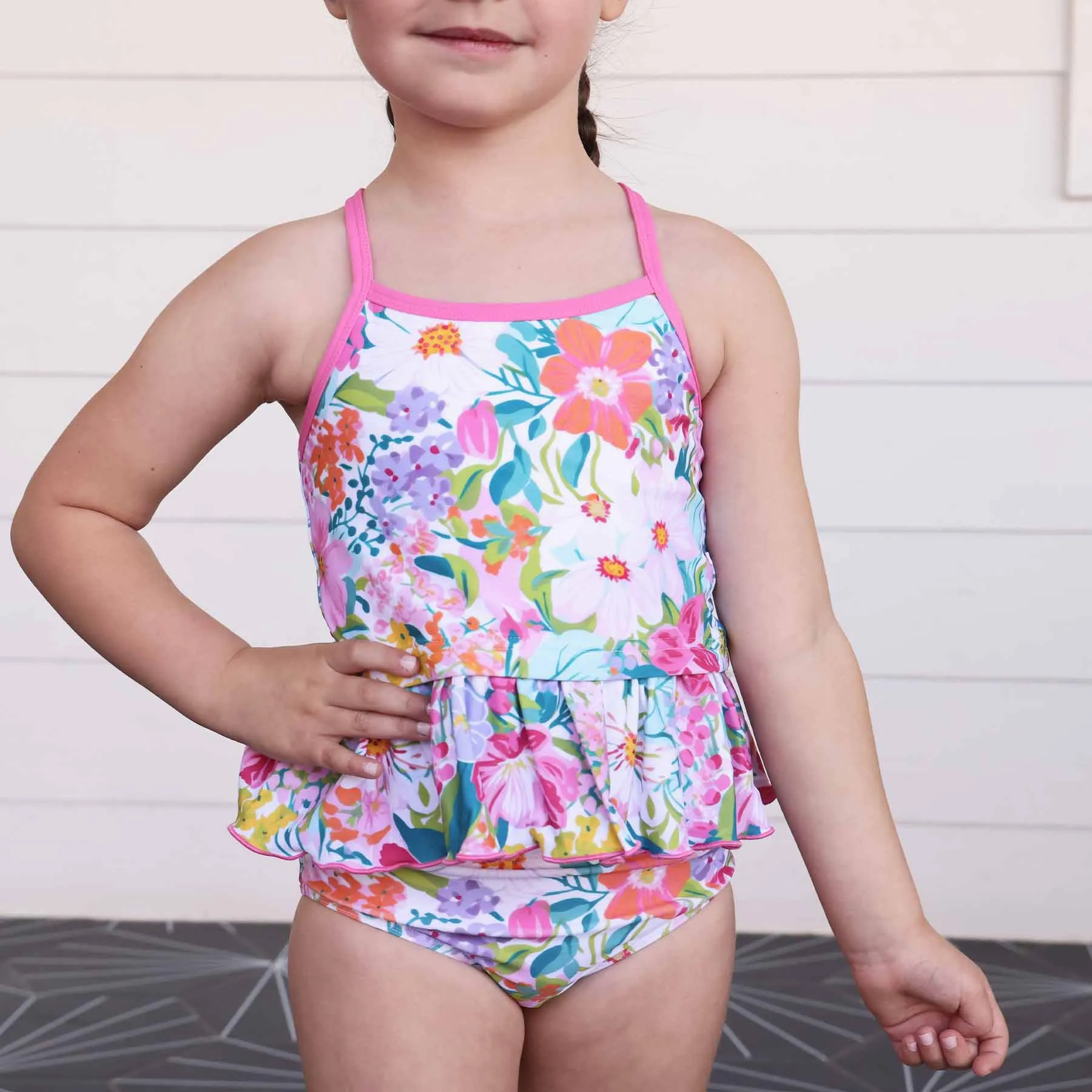 Two-Piece Strappy Tankini | Seaside Blooms