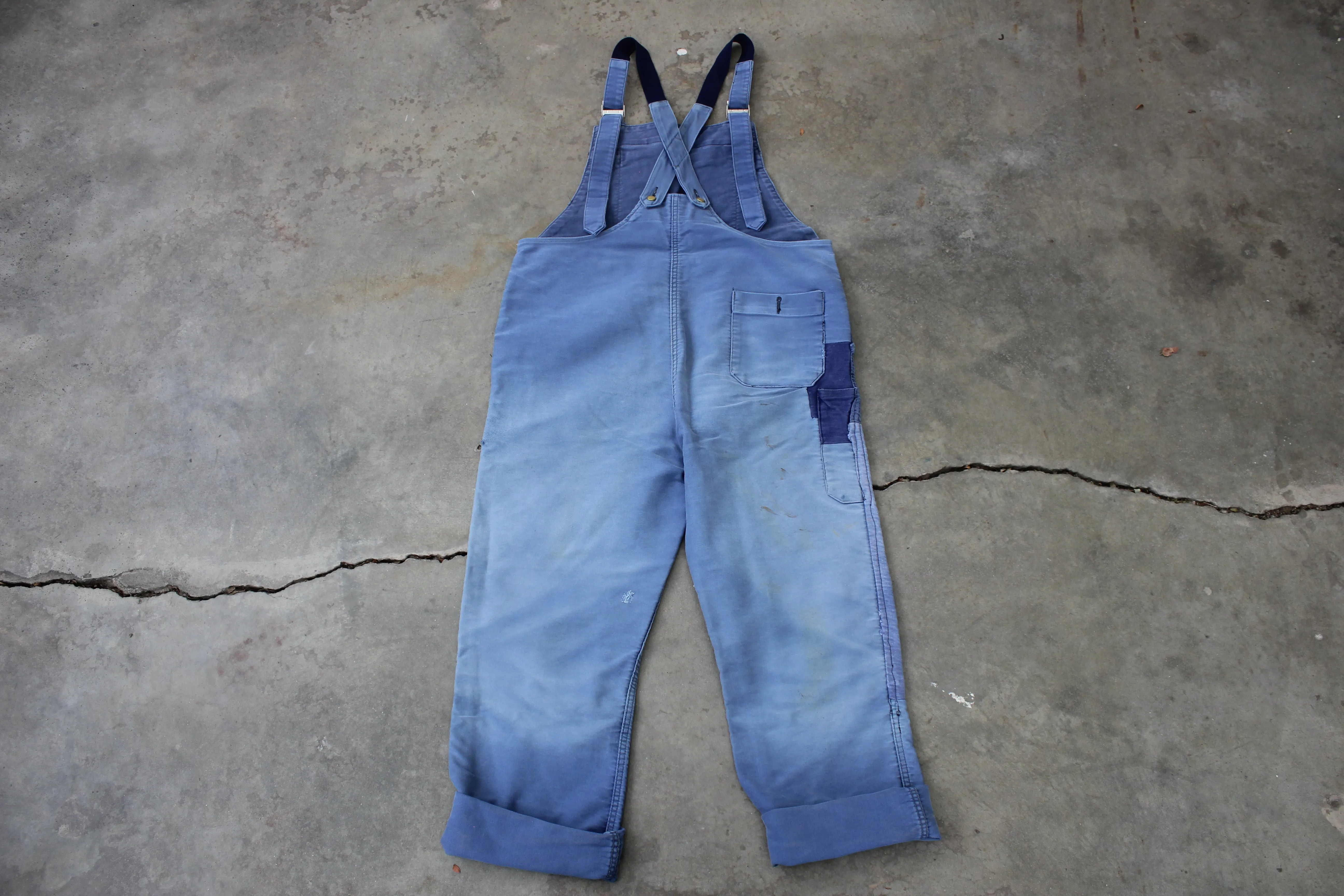 Vintage French Workwear Moleskin Overalls