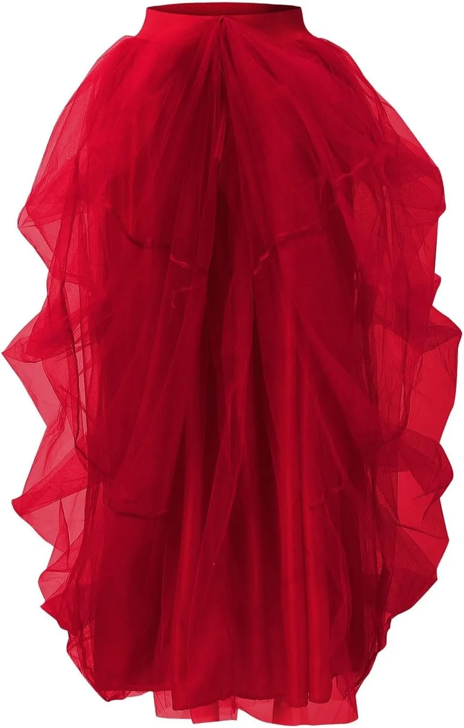 Womens Carnival Party Tutu Skirts Fashion Sexy Elastic Mesh Shampan Skirt Casual Business High Waist Knee Length Skirt