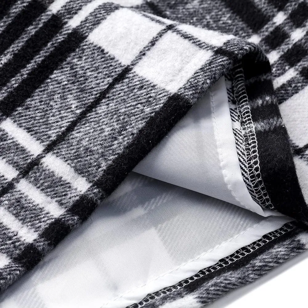 Womens High Waist Plaid Skirt Bodycon Pencil Wool Mini Skirts Fall Winter Short Skirt