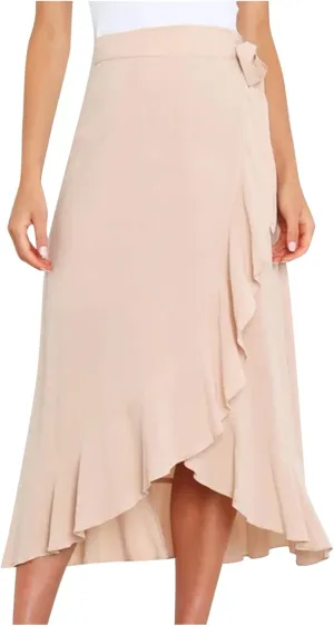Women's Irregular Lace Up Maxi Dress Sexy Split Ruffle Skirts High Waist Classy Swing Midi Skirt Dressy