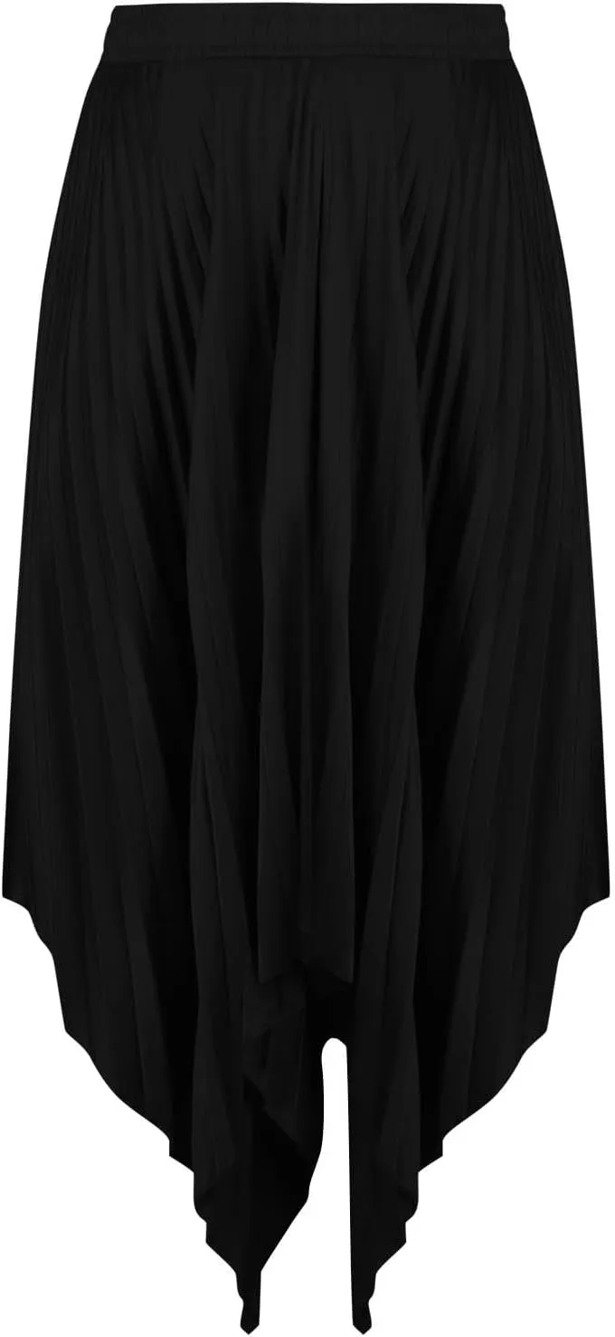 Women's Summer Skirt Solid Color High Waist Pleated A Line Swing Skirts Casual Fashion Irregular Hem Swing Skorts